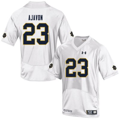 Notre Dame Fighting Irish Men's Litchfield Ajavon #23 White Under Armour Authentic Stitched College NCAA Football Jersey QAE8399XI